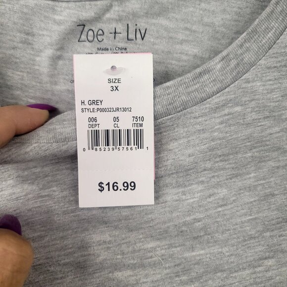 Zoe + Liv Gray Take Care Of Each Other Graphic T-Shirt Oversized 3X - Picture 2 of 6